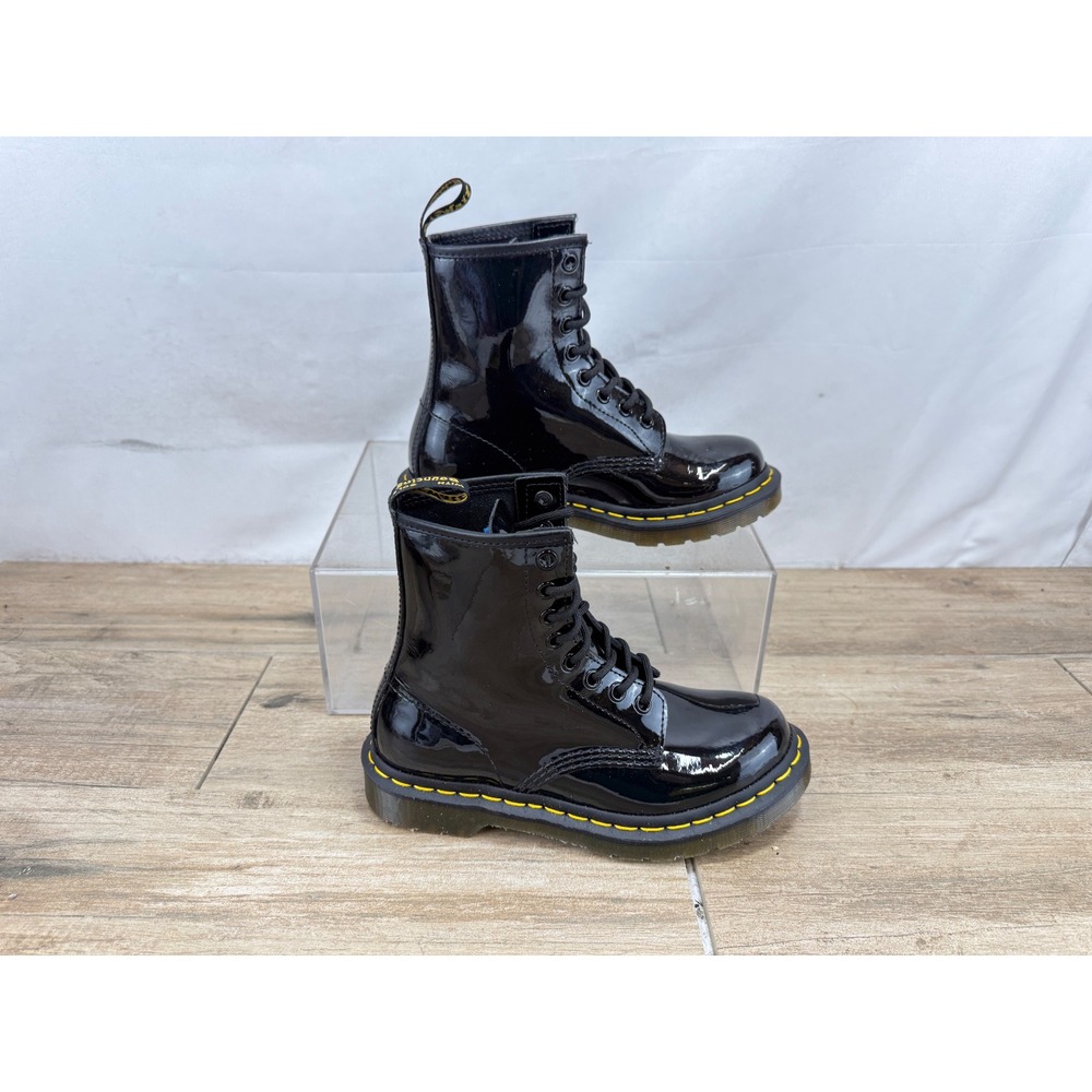 Dr. Martens 1460 Black Patent Lamper Leather J Boots 11821 Kids Size 5 L / 3 UK